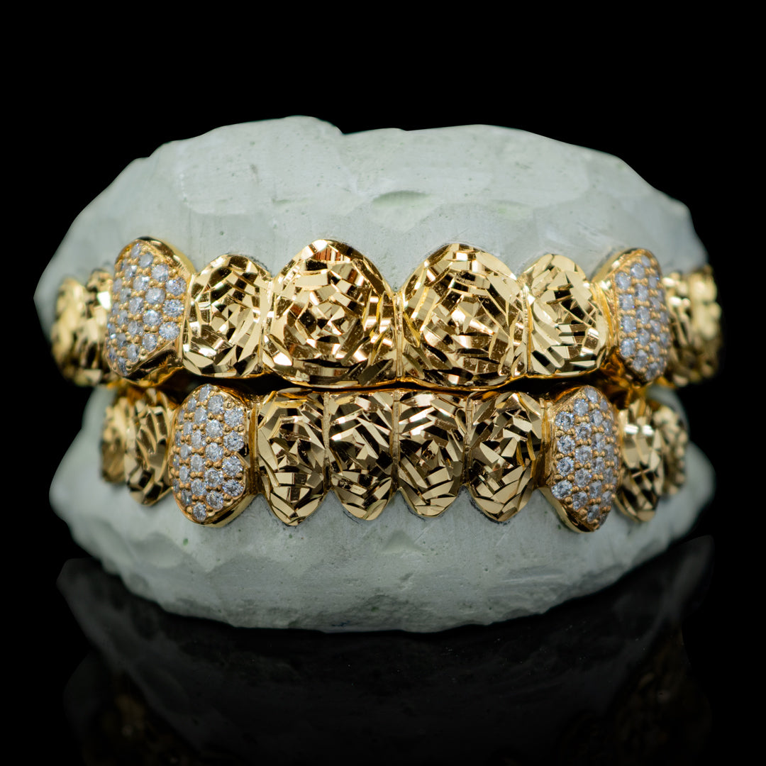 Iced Rose Cut Fang Grillz