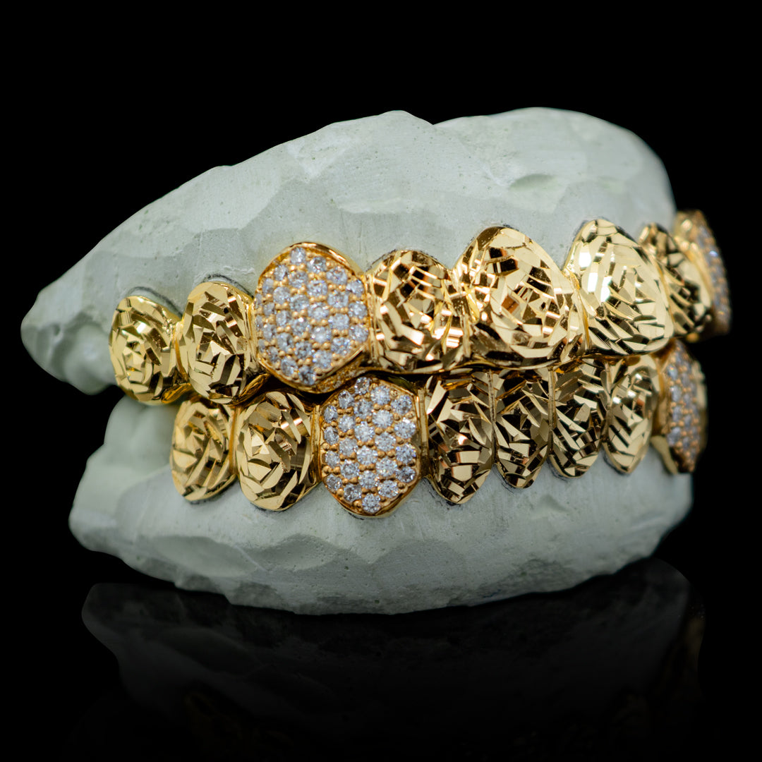 Iced Rose Cut Fang Grillz