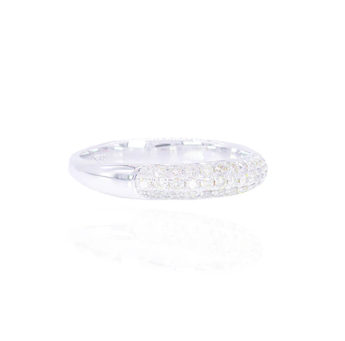 Rounded 3-Row Diamond Band