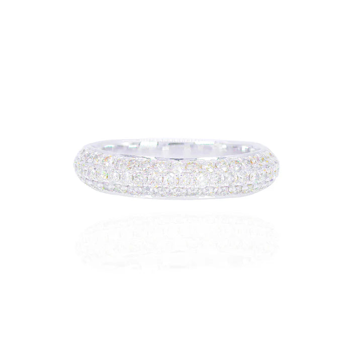 Rounded 3-Row Diamond Band