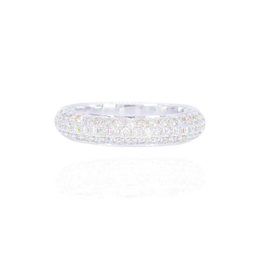 Rounded 3-Row Diamond Band