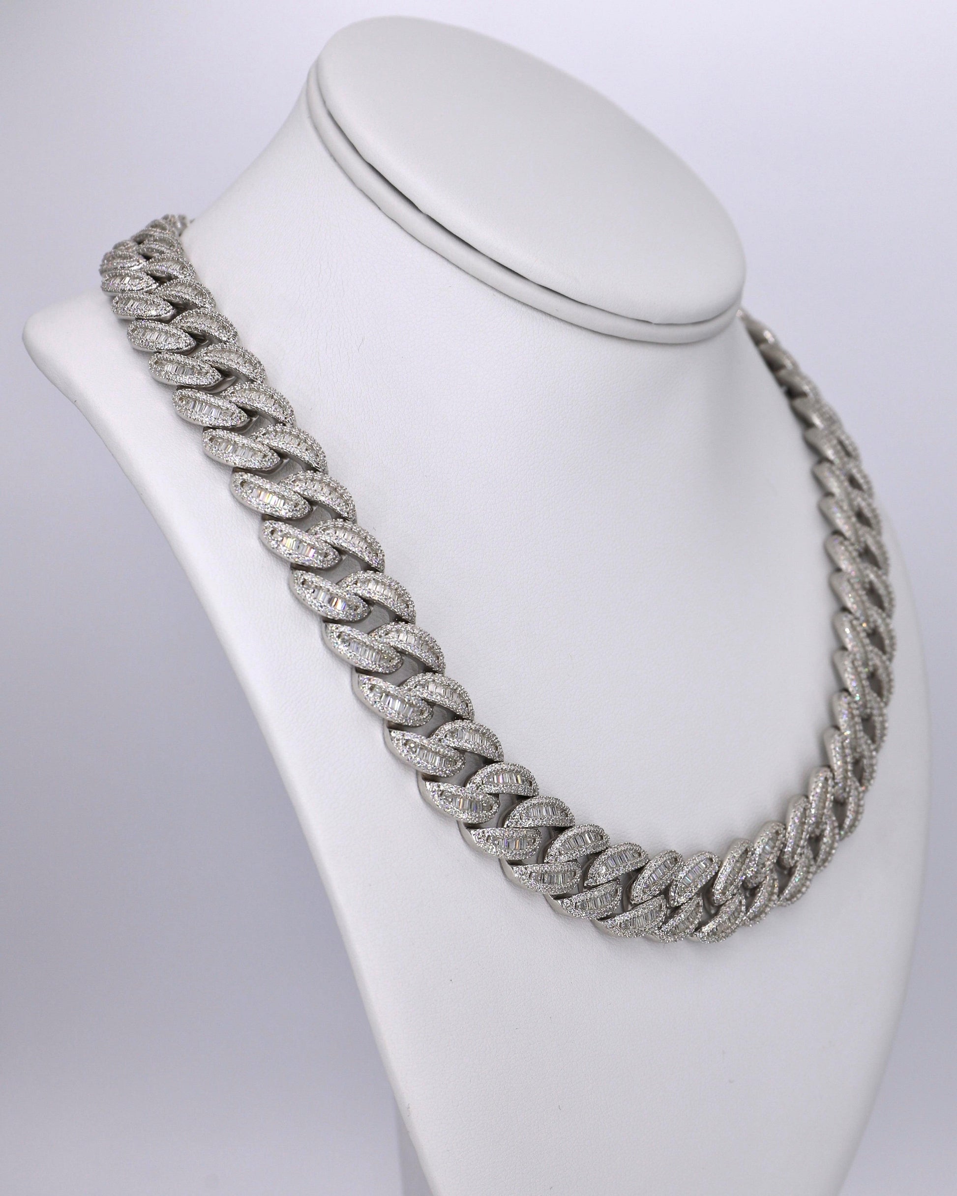 Moissanite Curved Baguette 14MM Cuban - Moissanite Bazaar - moissanitebazaar.com