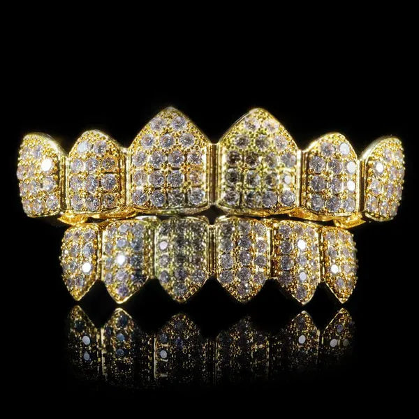 Gold Plated CZ Cluster Premium Grillz