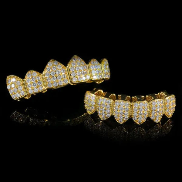 Gold Plated CZ Cluster Premium Grillz