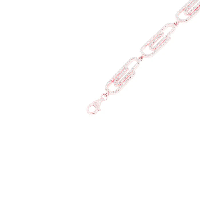 Paper Clip Diamond Bracelet