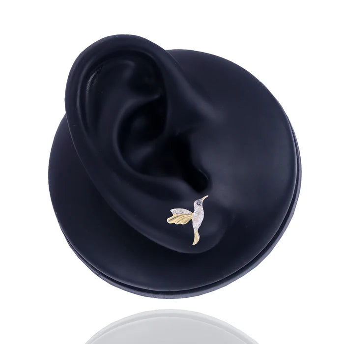 Hummingbird Gold & Diamond Earrings