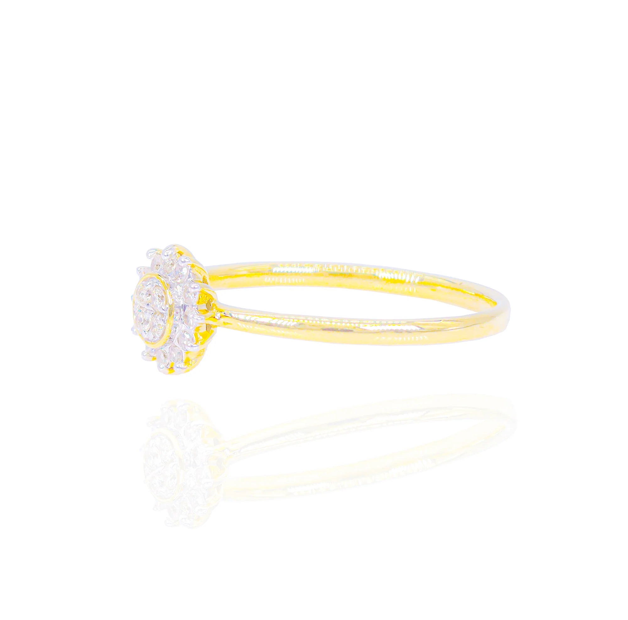 Flower Cluster Diamond Ring Band