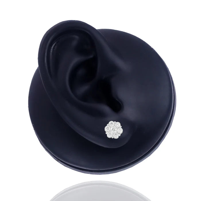 Custom Natural Diamond Flower Earrings